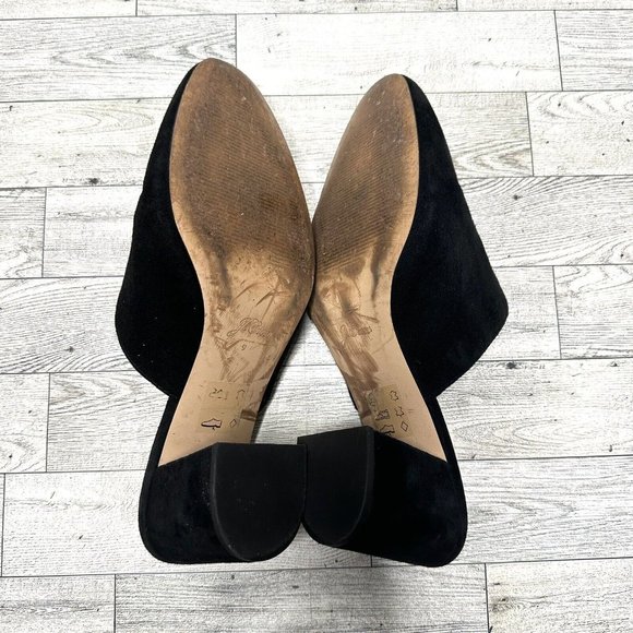 J. Crew Mules Size 9 Black Suede Shoes Heels Slide Slip On Leather Lining - Picture 6 of 9
